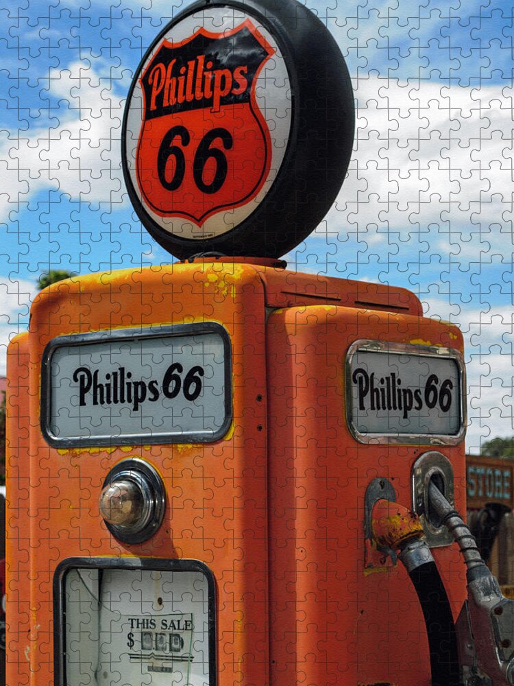 Old Phillips 66 Gas Pump Jigsaw Puzzle featuring the photograph Old Phillips 66 Gas Pump by Tikvah's Hope