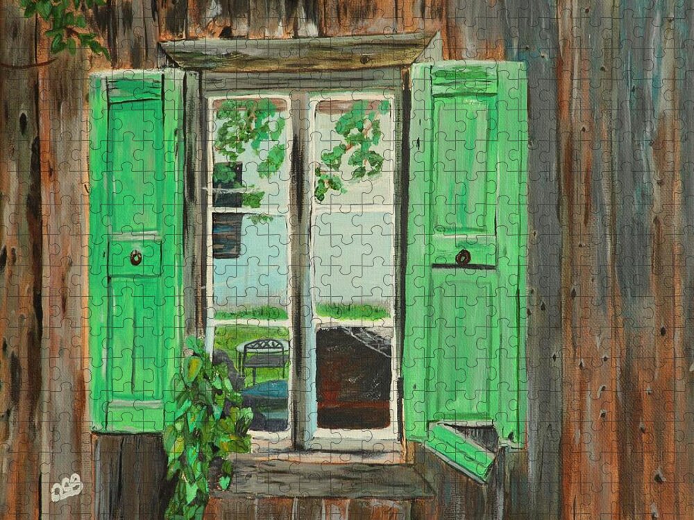 Wood Shed Jigsaw Puzzle featuring the painting Old Shed by David Bigelow