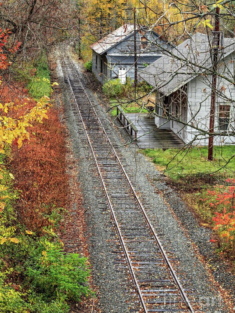 Train Jigsaw Puzzle featuring the photograph Old Train Station Norwich Vermont by Edward Fielding