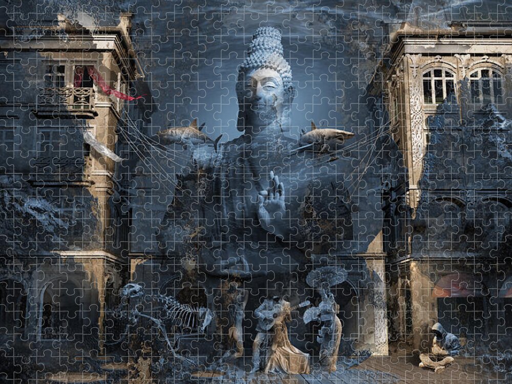 Omnipresence Jigsaw Puzzle featuring the digital art Omnipresence by George Grie