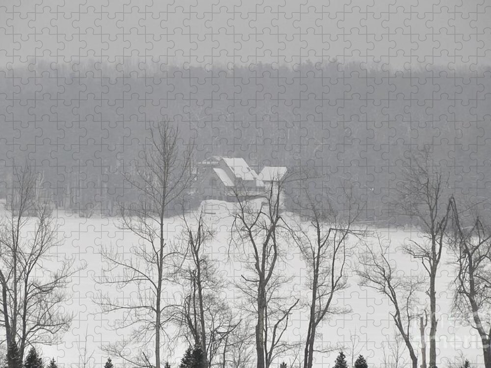 Winter Jigsaw Puzzle featuring the photograph On Demond Pond by John Black
