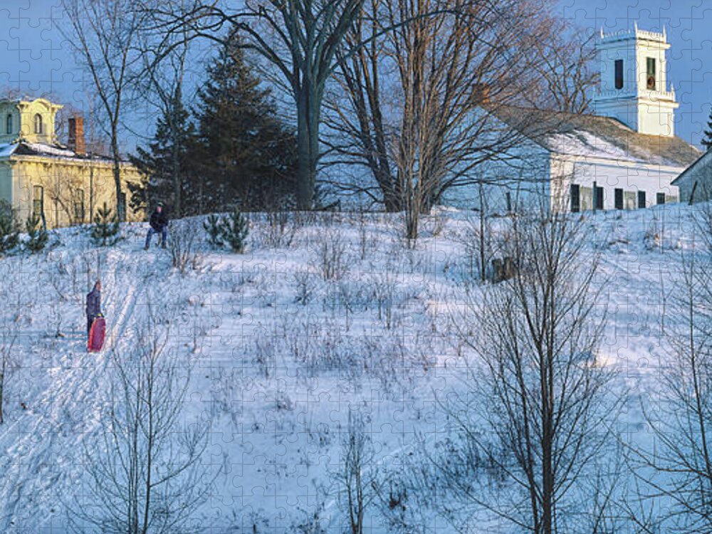 Jericho Jigsaw Puzzle featuring the photograph One Last Run. Jericho, Vermont by George Robinson