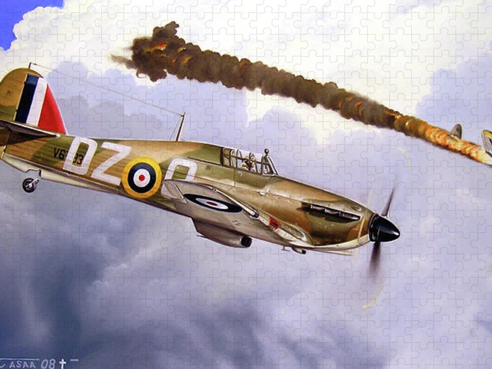 Aviation Art Puzzle featuring the painting One of the Few by Marc Stewart