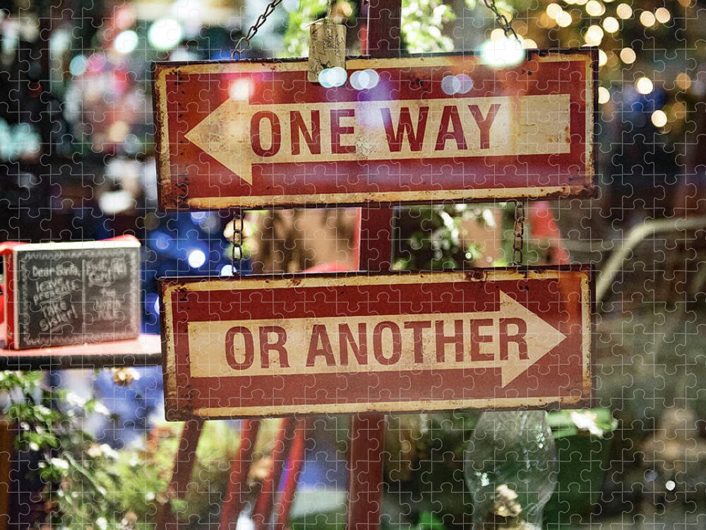 Signs Jigsaw Puzzle featuring the photograph One Way or Another by Angela Moyer