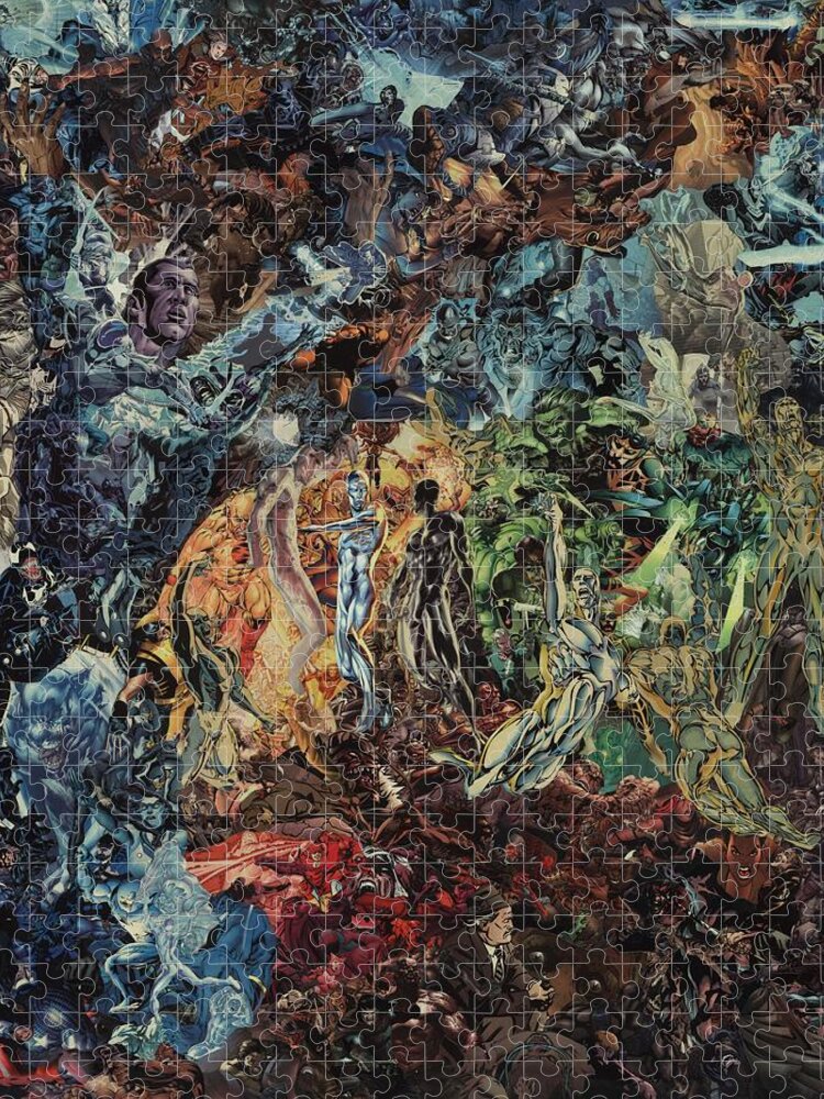 El Greco Jigsaw Puzzle featuring the mixed media Opening of the Fifth Seal after El Greco by Joshua Redman
