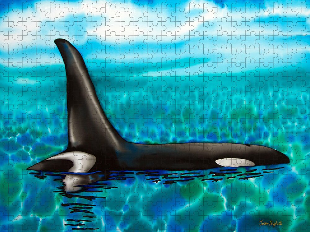  Orca Jigsaw Puzzle featuring the painting Orca by Daniel Jean-Baptiste