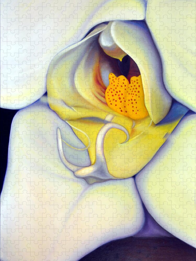 Orchid Jigsaw Puzzle featuring the painting Orchid Mouth by Anni Adkins