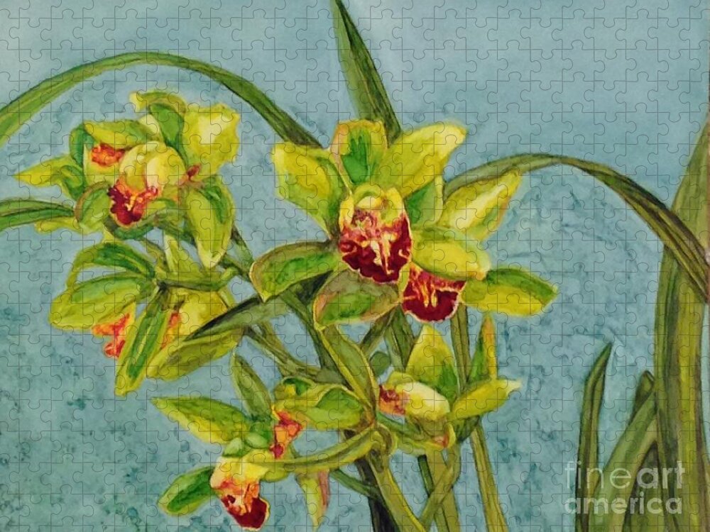 Orchids Jigsaw Puzzle featuring the painting Orchids I by Vicki Baun Barry