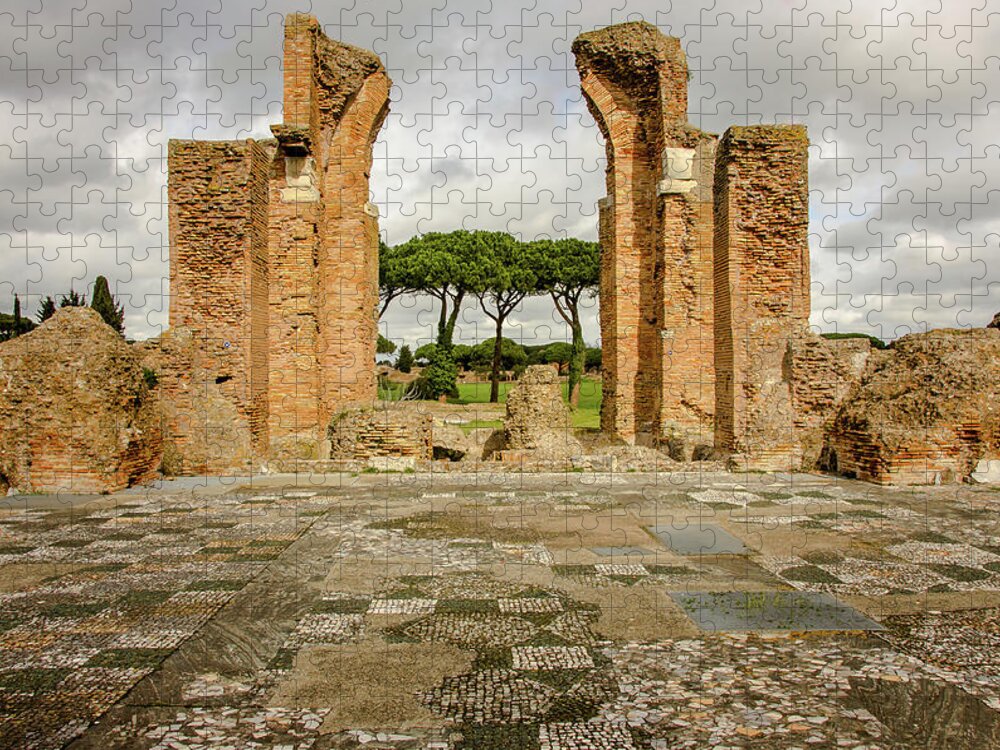 Ostica Antica - Baths Of The Marciana Jigsaw Puzzle featuring the photograph Ostica Antica - Baths of Marciana by Debra Martz