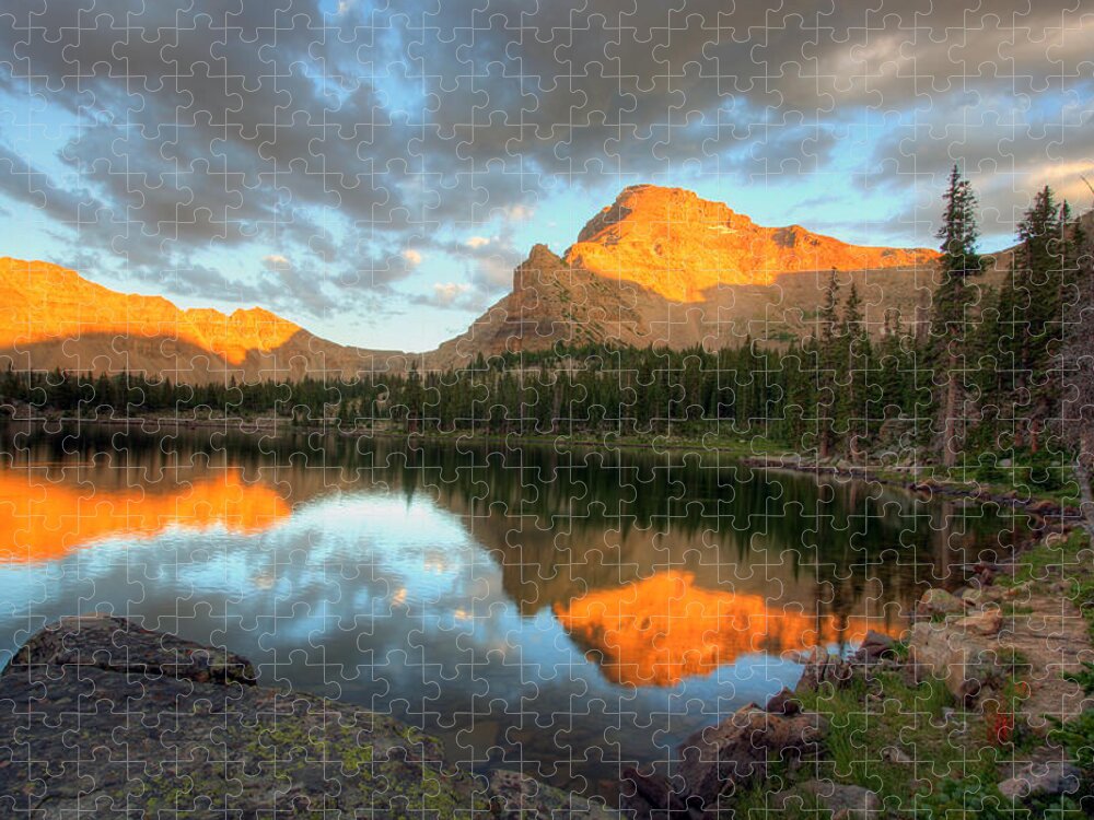 Landscape Jigsaw Puzzle featuring the photograph Ostler Lake and Peak by Brett Pelletier