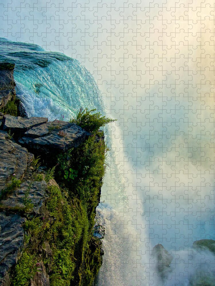 Macro Jigsaw Puzzle featuring the photograph Over the Falls II by Kathi Isserman