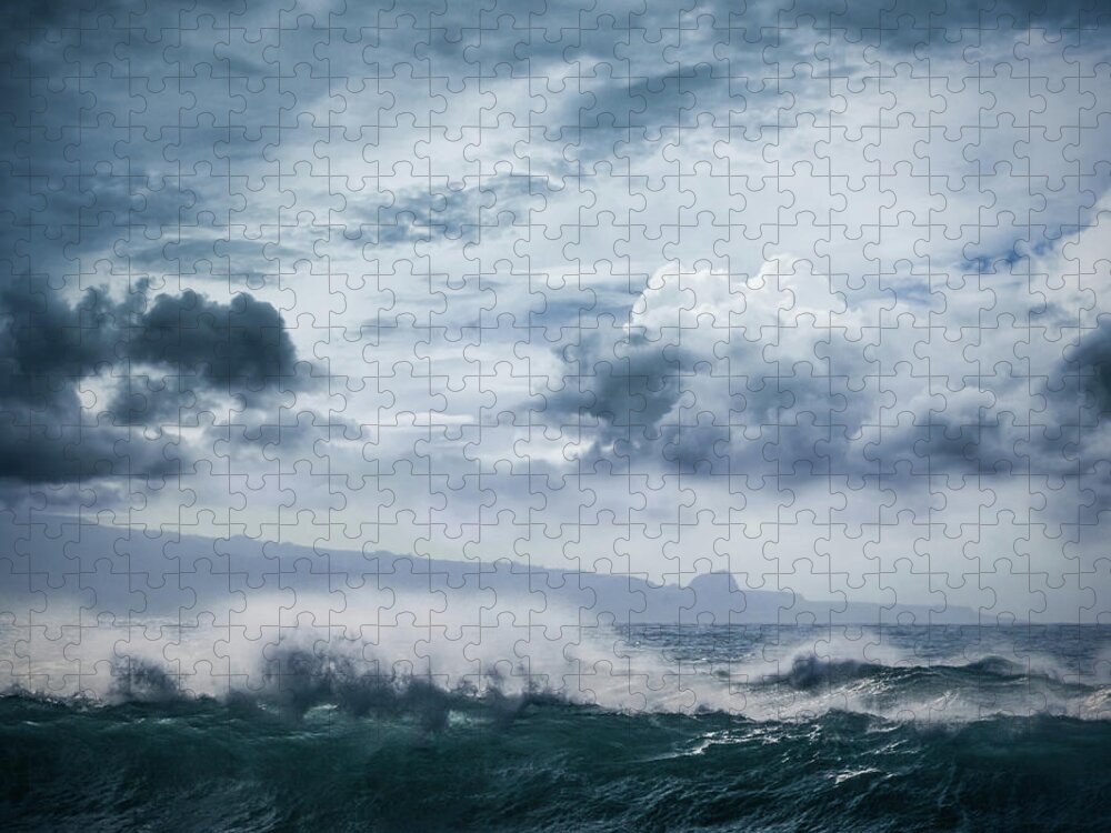 Hookipa Jigsaw Puzzle featuring the photograph He inoa wehi no Hookipa Pacific Ocean Stormy Sea by Sharon Mau