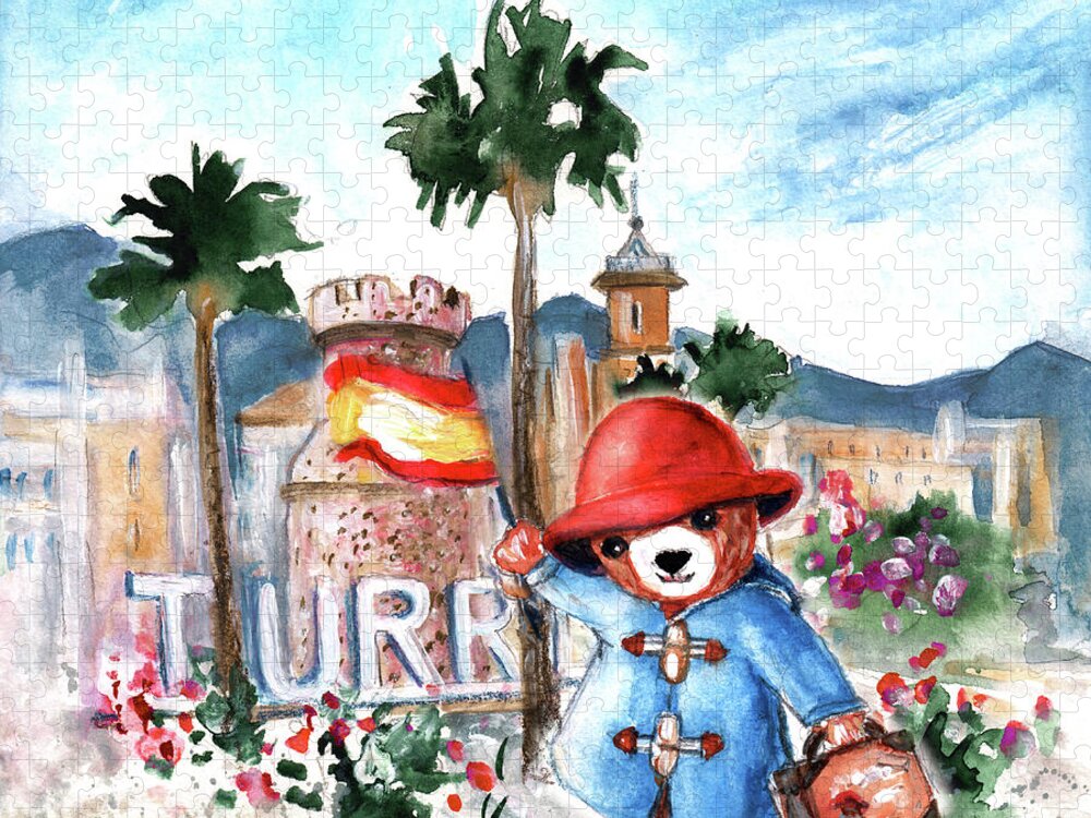 Go Teddy Jigsaw Puzzle featuring the painting Paddington Arrival In Spain by Miki De Goodaboom