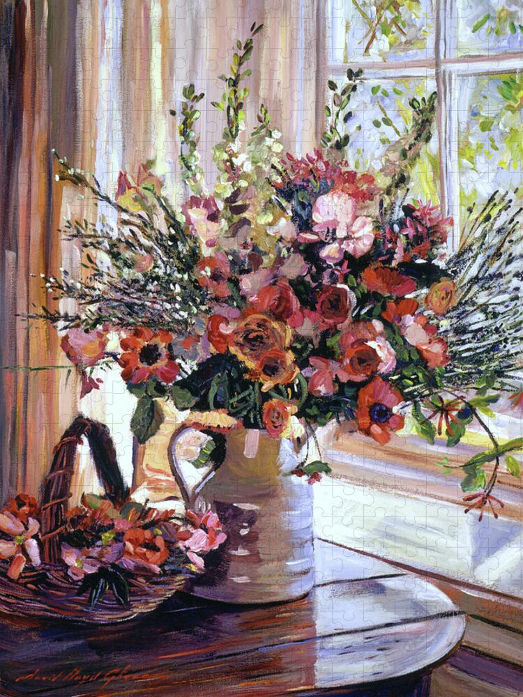 Still Life Jigsaw Puzzle featuring the painting Paint Box Arrangement by David Lloyd Glover