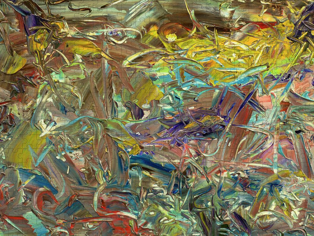 Abstract Puzzle featuring the painting Paint number46 by James W Johnson