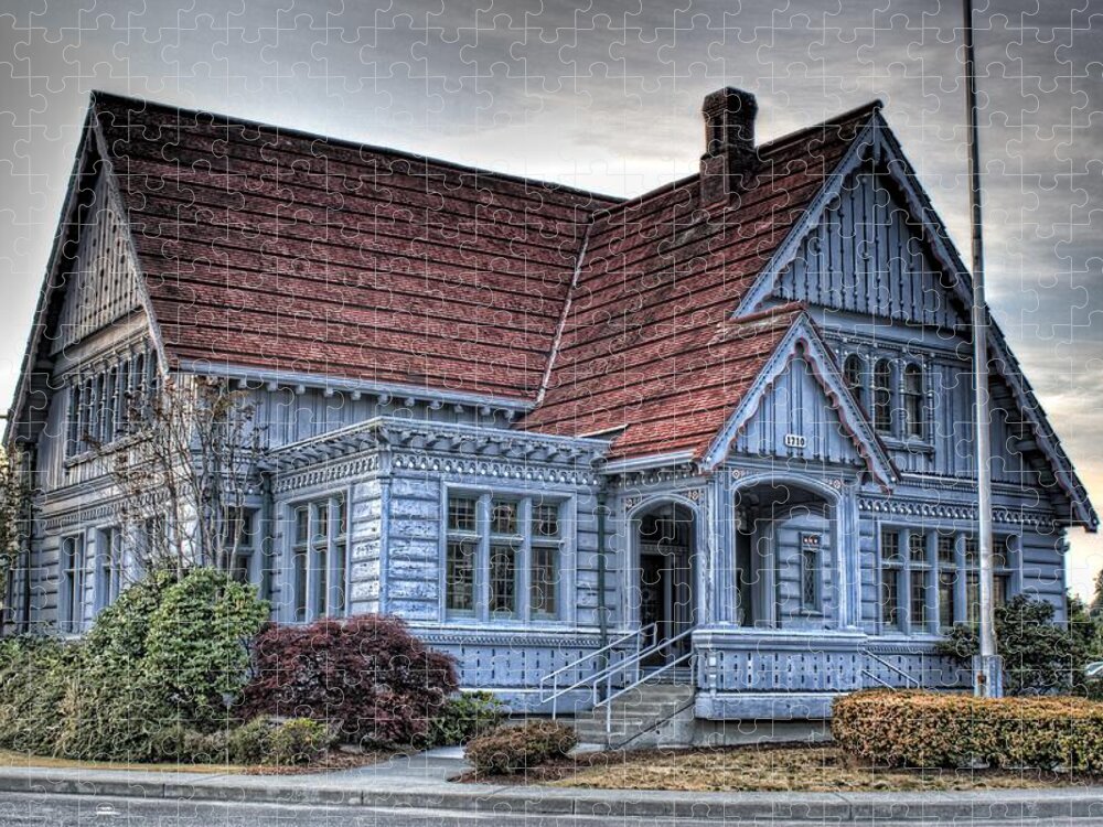 Hdr Jigsaw Puzzle featuring the photograph Painted Blue House by Brad Granger