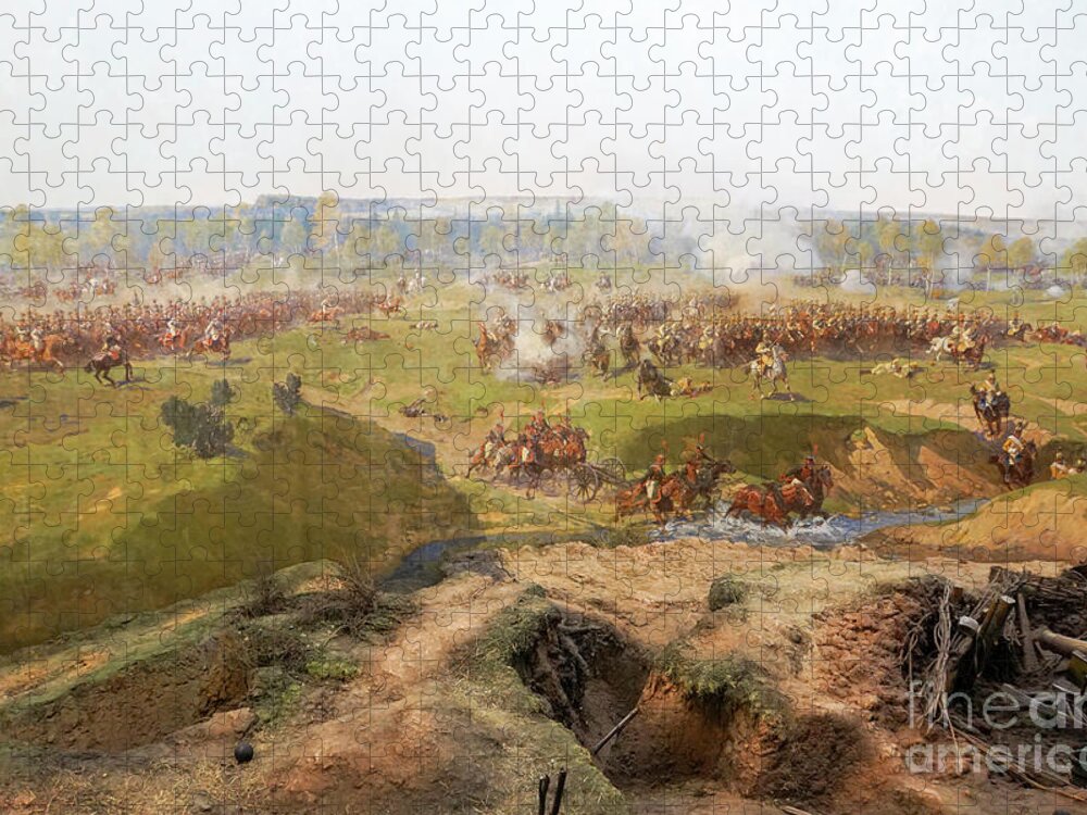 Details Jigsaw Puzzle featuring the photograph painting of Battle of Borodino by Vladi Alon