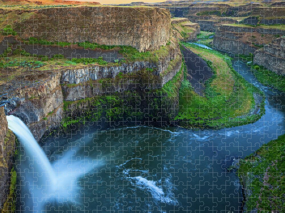 America Jigsaw Puzzle featuring the photograph Palouse Falls Pool by Inge Johnsson