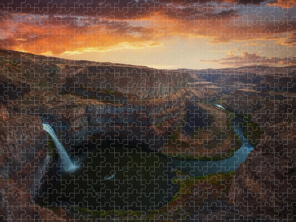 Palouse Falls Jigsaw Puzzle featuring the photograph Palouse Falls Washington by Darren White