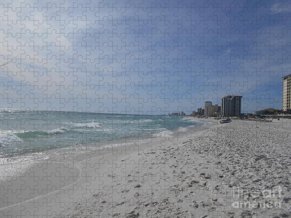 Panama City Beach Jigsaw Puzzle featuring the photograph Panama City Beach 2017 Skyline by Nancy Graham