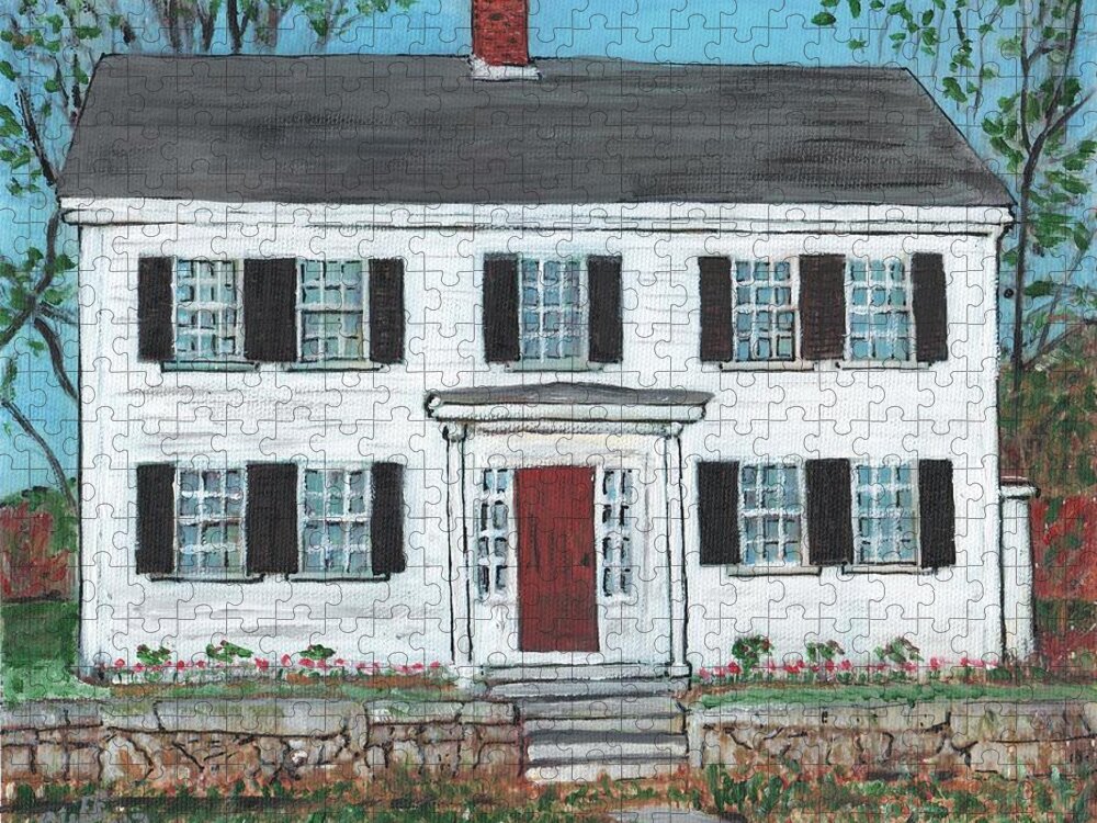 Farmhouse Jigsaw Puzzle featuring the digital art Pandolfi House by Cliff Wilson