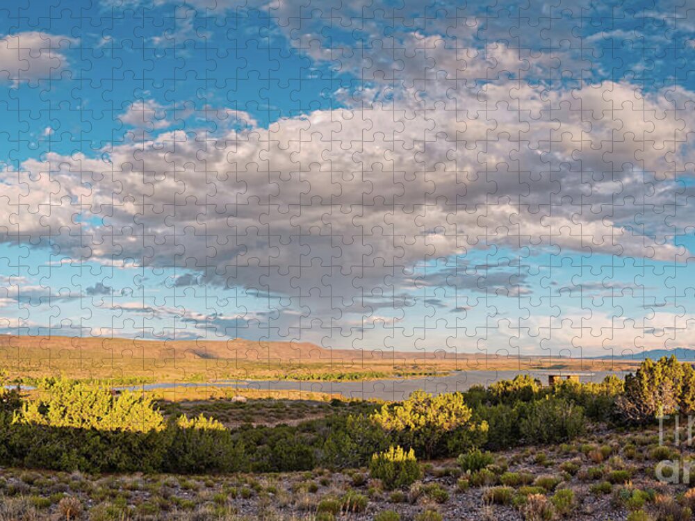 New Jigsaw Puzzle featuring the photograph Panorama of Cloud Formation Over Cochiti Lake - Rio Grande Valley New Mexico by Silvio Ligutti