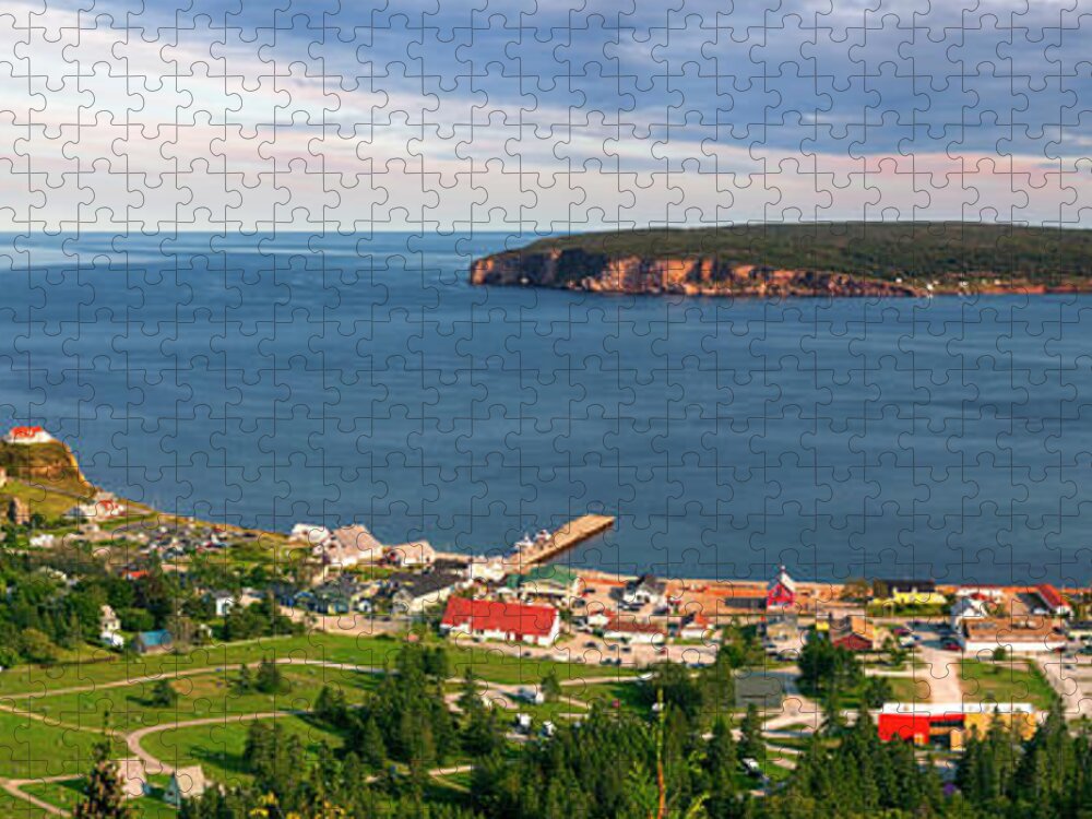 Perce Jigsaw Puzzle featuring the photograph Panoramic view in Perce Quebec by Elena Elisseeva