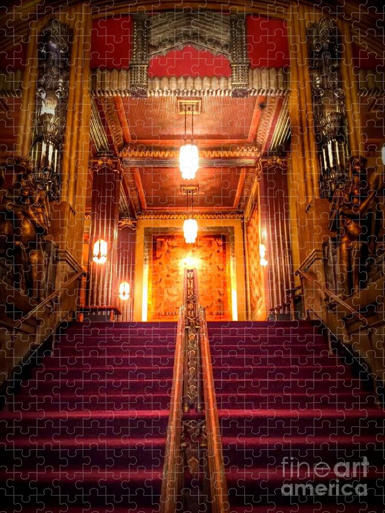 1000 Views Jigsaw Puzzle featuring the photograph Pantages Theater's Grand Staircase by Jenny Revitz Soper