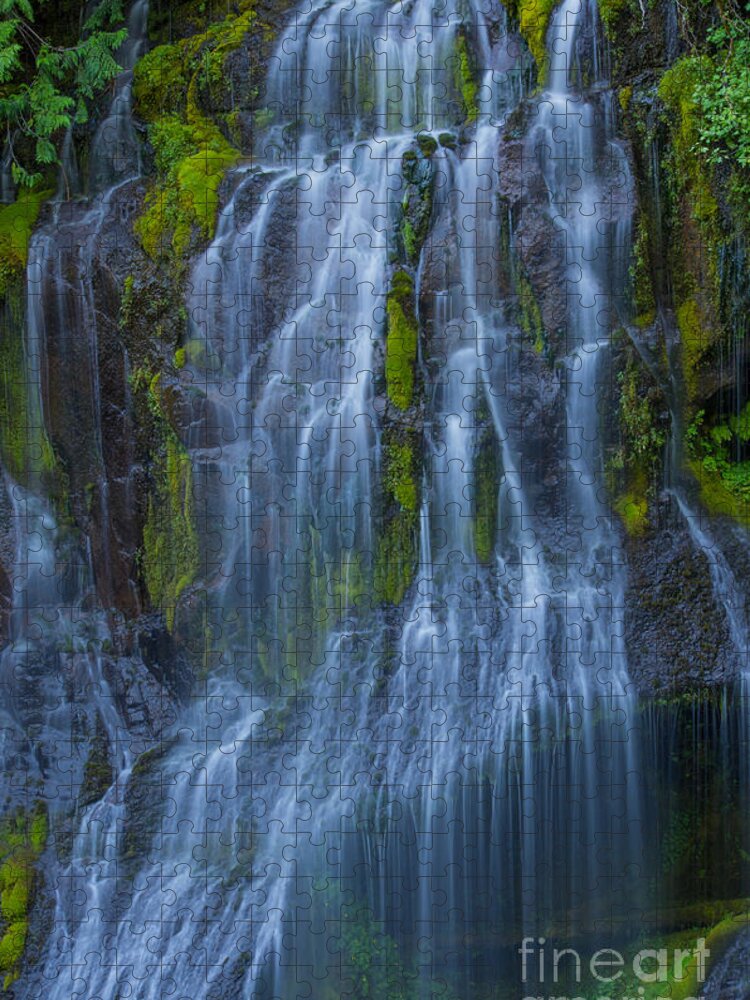 Images Jigsaw Puzzle featuring the photograph Panther Creek Falls Summer Waterfall -close 2 by Rick Bures