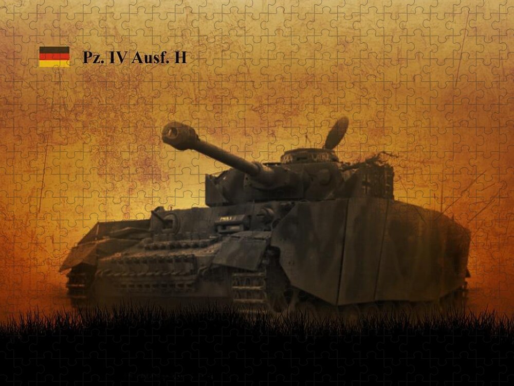 Panzer Jigsaw Puzzle featuring the digital art Panzer 4 Ausf H by John Wills