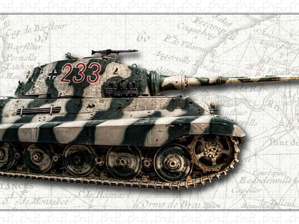 Panzer Vi Jigsaw Puzzle featuring the photograph Panzer Tiger II Side W BG by Weston Westmoreland