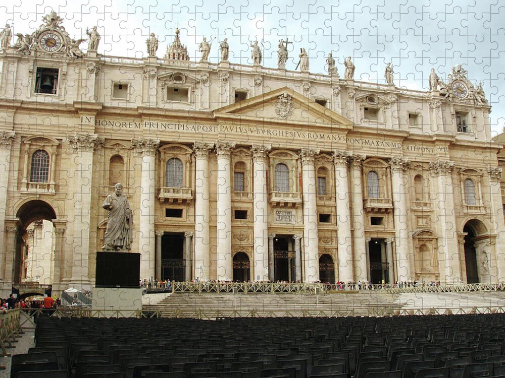 Papal Basilica Of Saint Peter Jigsaw Puzzle featuring the photograph Papal Basilica of St. Peter by Ellen Henneke