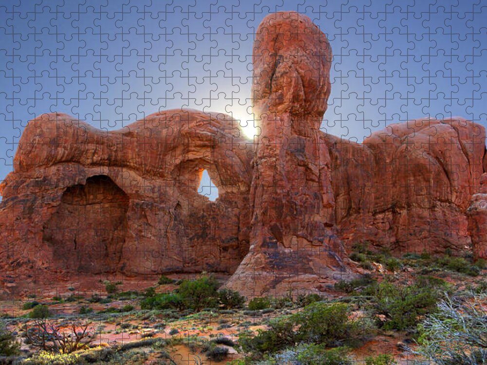 Desert Jigsaw Puzzle featuring the photograph Parade of Elephants in Arches National Park by Mike McGlothlen
