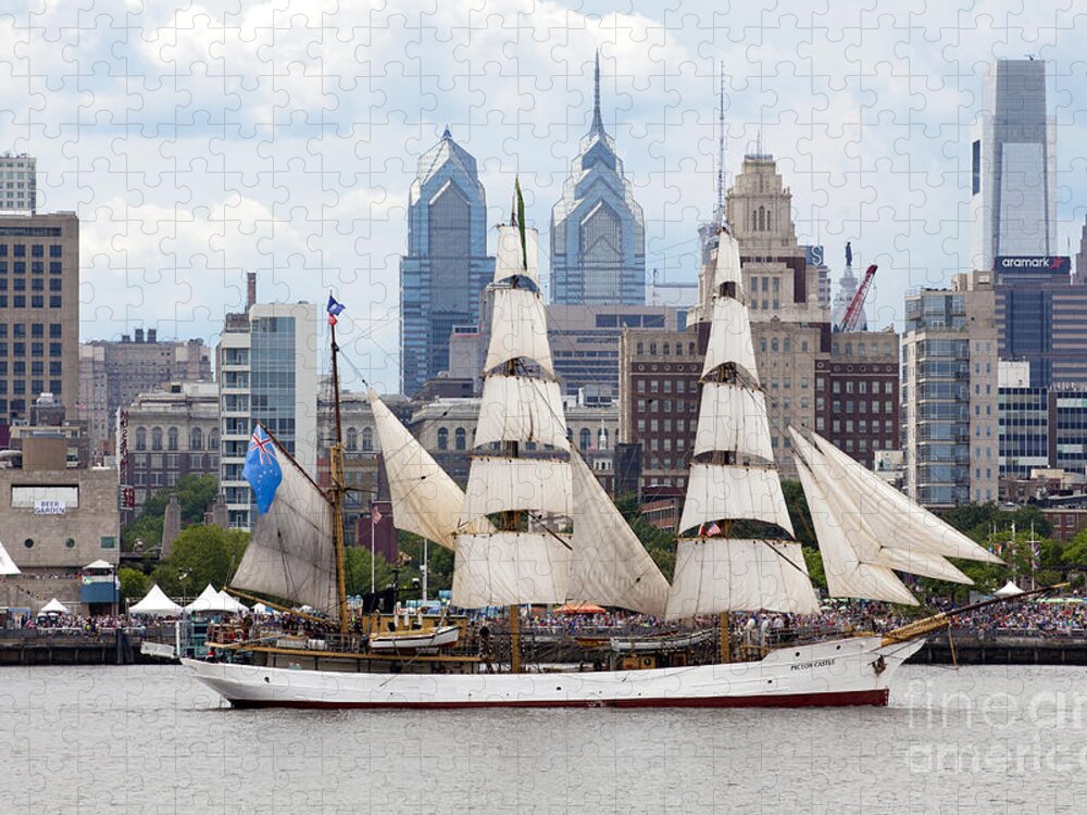 Parade Of Sails Jigsaw Puzzle featuring the photograph Parade of Sails - Philadelphia by Anthony Totah