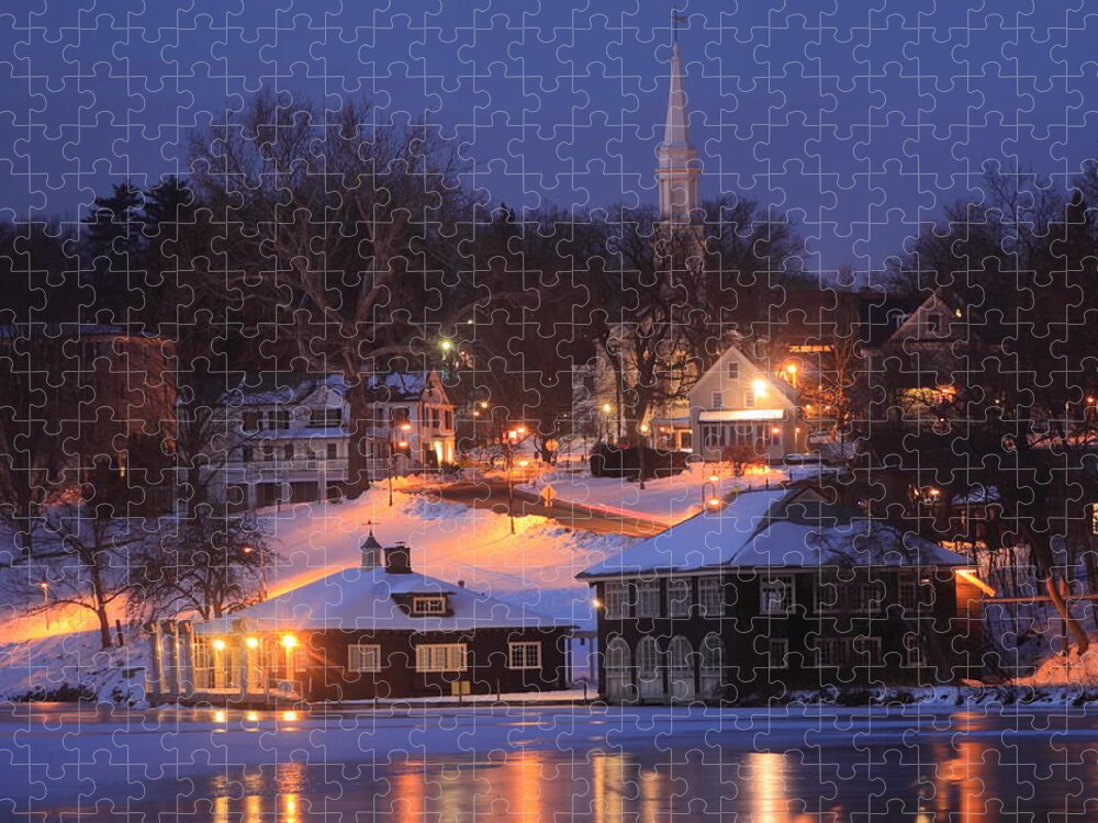 Smith College Jigsaw Puzzle featuring the photograph Paradise Pond Smith College Winter Evening by John Burk