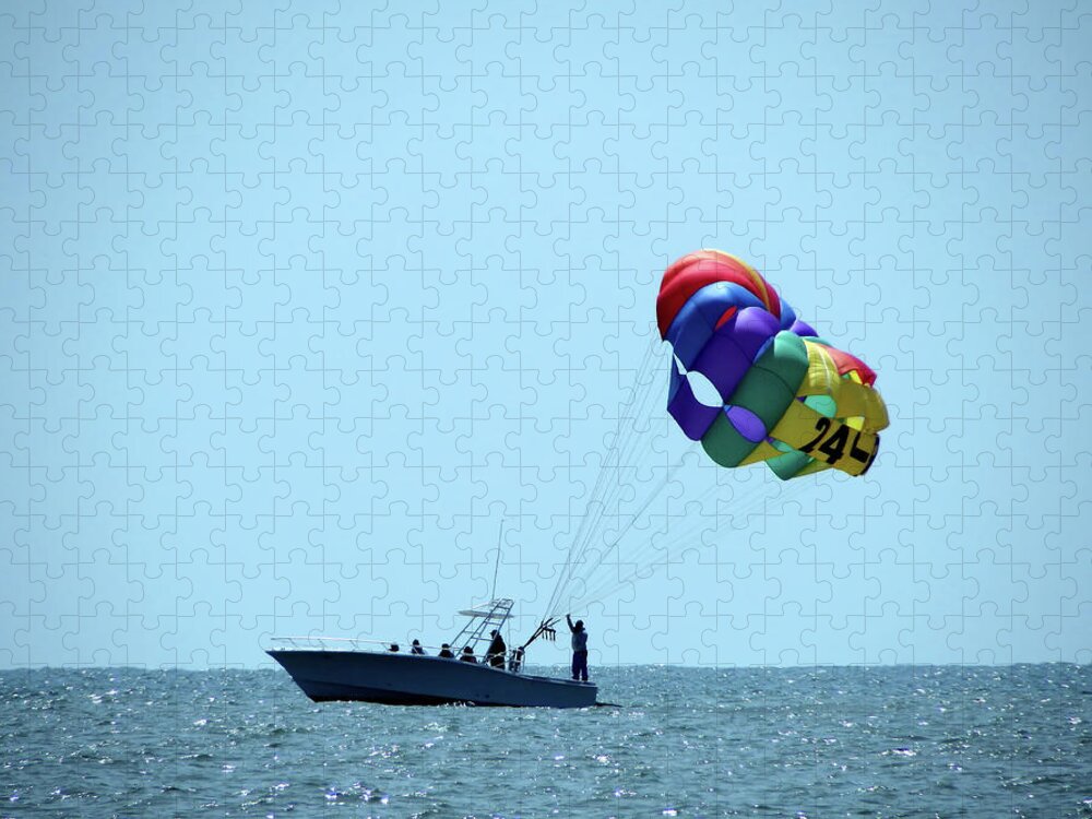 Ocean Jigsaw Puzzle featuring the photograph Parasail by Cathy Harper