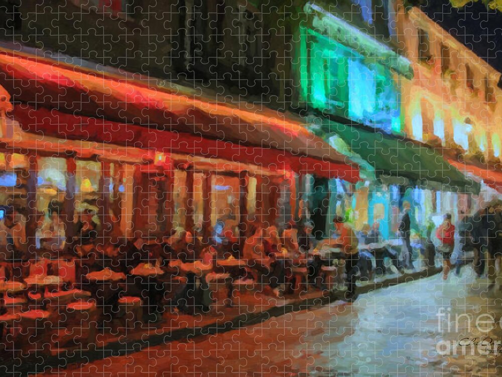 Paris Jigsaw Puzzle featuring the painting Paris Night by Chris Armytage