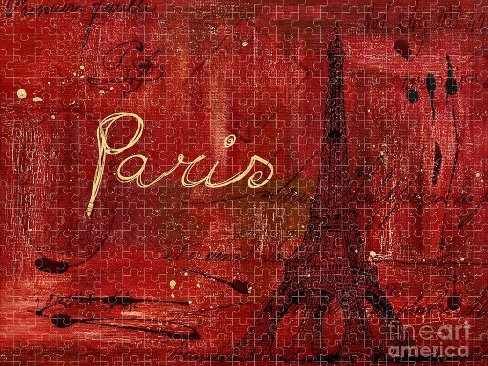 Paris Jigsaw Puzzle featuring the painting Paris - v01ct1at2cc by Variance Collections
