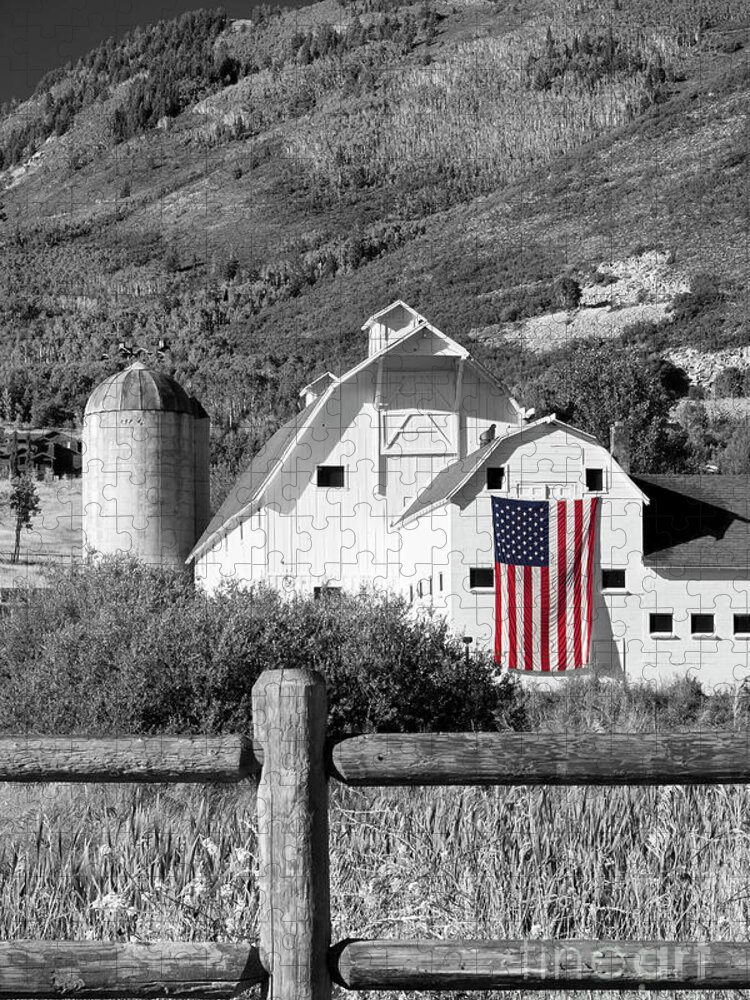 White Jigsaw Puzzle featuring the photograph Park City Barn by Brian Jannsen