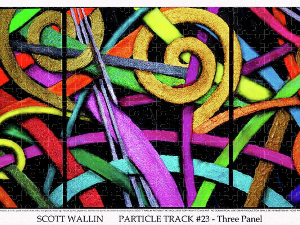 Abstract Jigsaw Puzzle featuring the painting Particle Track Twenty-three by Scott Wallin