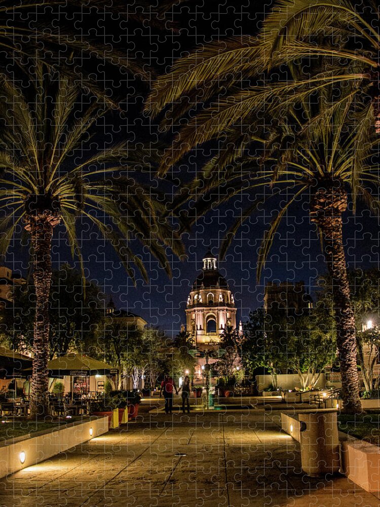 Pasadena Jigsaw Puzzle featuring the photograph Pasadena City Hall after Dark by Randall Nyhof