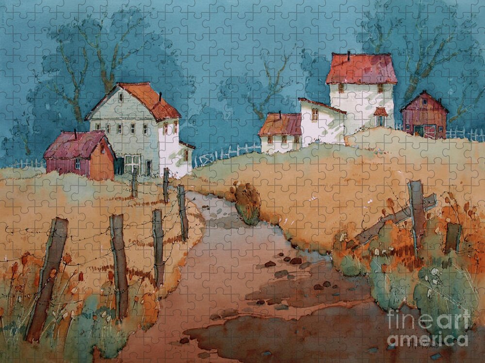 Barn Jigsaw Puzzle featuring the painting Past Perfect by Joyce Hicks