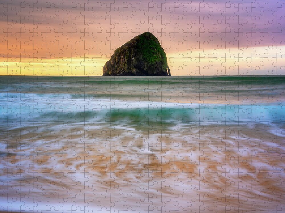 Sunrise Jigsaw Puzzle featuring the photograph Pastel Morning at Kiwanda by Darren White