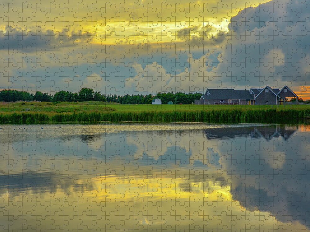 Pastel Jigsaw Puzzle featuring the photograph Pastel Storm Reflections by Douglas Wielfaert