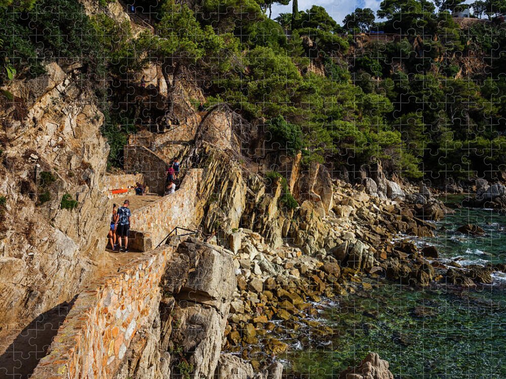 Costa Jigsaw Puzzle featuring the photograph Path Along Costa Brava Sea Coast In Spain by Artur Bogacki