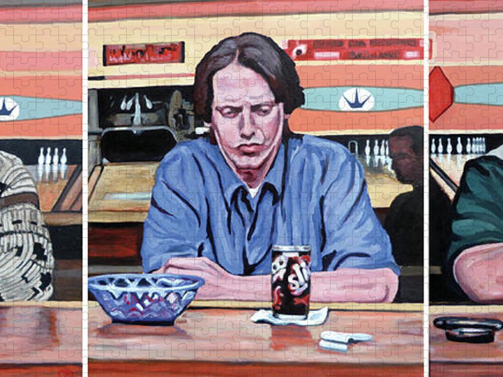The Big Lebowski Jigsaw Puzzle featuring the painting Pause for Reflection by Tom Roderick