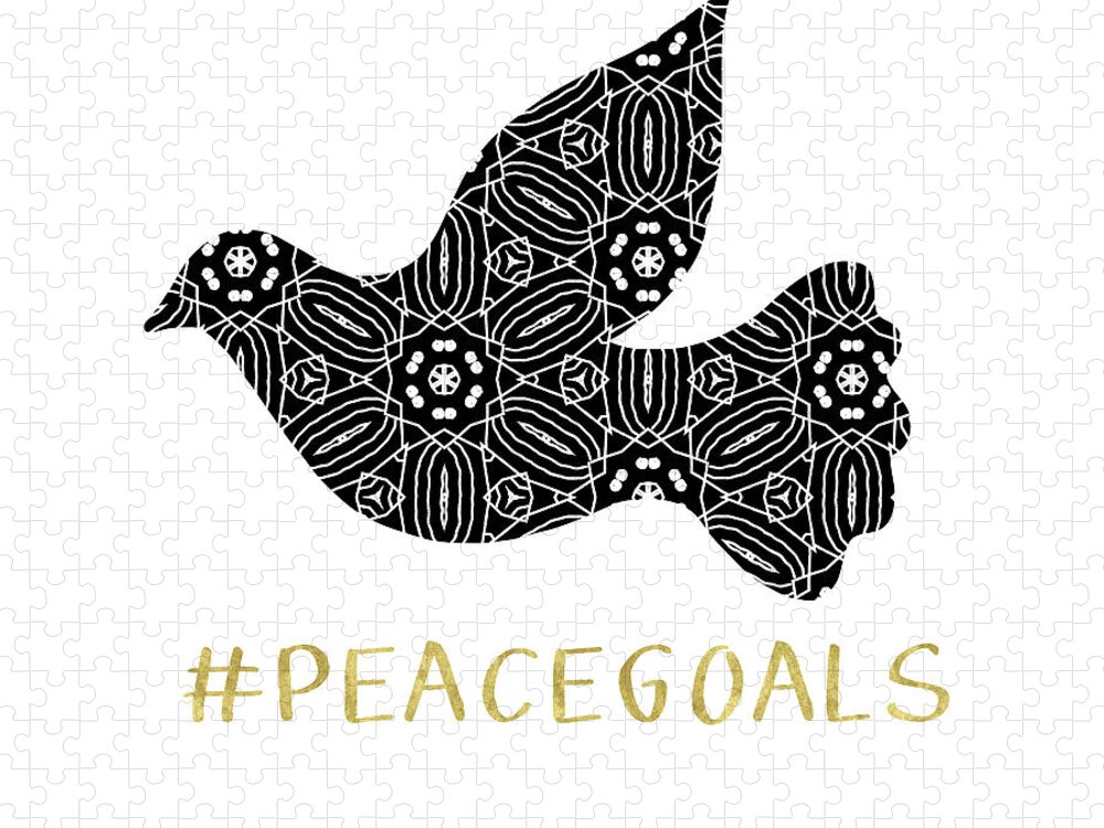 Peace Jigsaw Puzzle featuring the digital art Peace Goals- Art by Linda Woods by Linda Woods