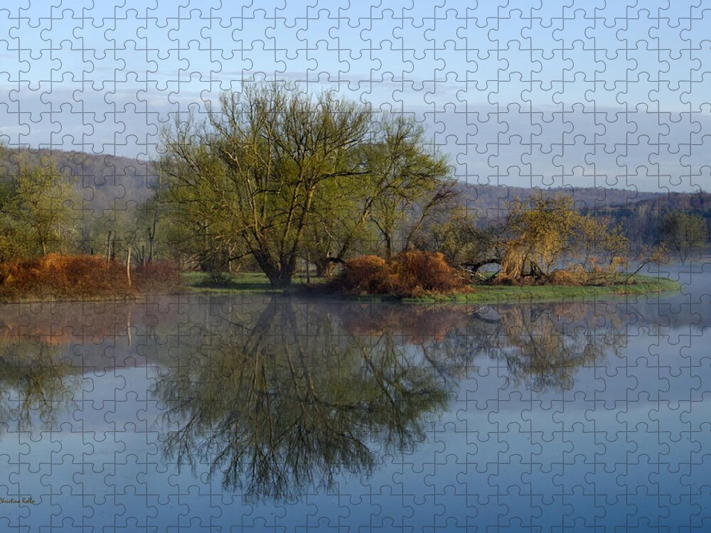 Peaceful Jigsaw Puzzle featuring the photograph Peaceful Reflection Landscape by Christina Rollo
