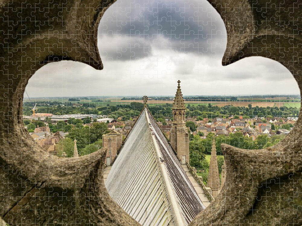 Peeking At Ely Jigsaw Puzzle featuring the photograph Peeking at Ely by Jean Noren