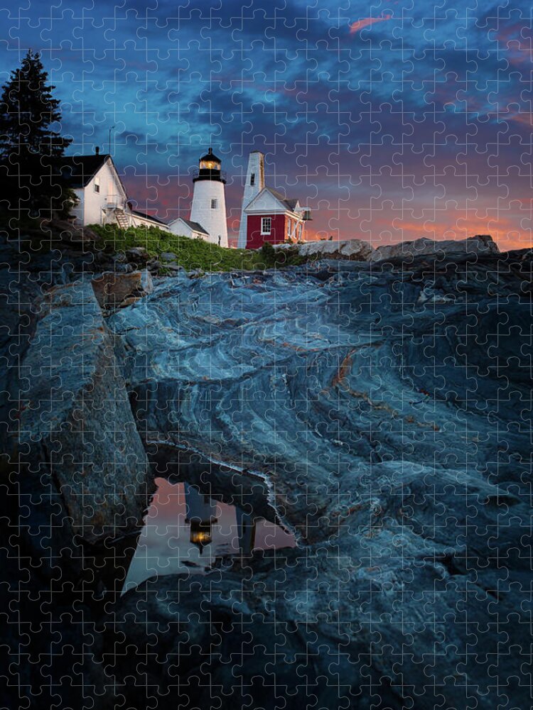 Pemaquid Point Lighthouse Jigsaw Puzzle featuring the photograph Pemaquid Lighthouse at dawn by David Smith